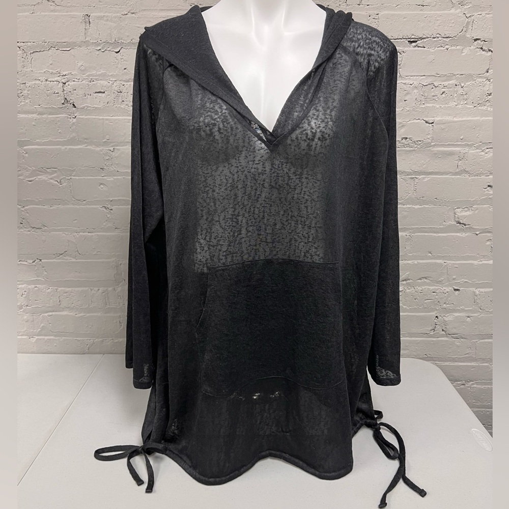 Kona Sol Black Sheer Swim Cover-Up